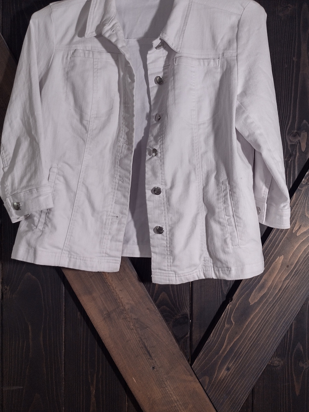 Women's White Denim Minimalist Jacket  Size Small